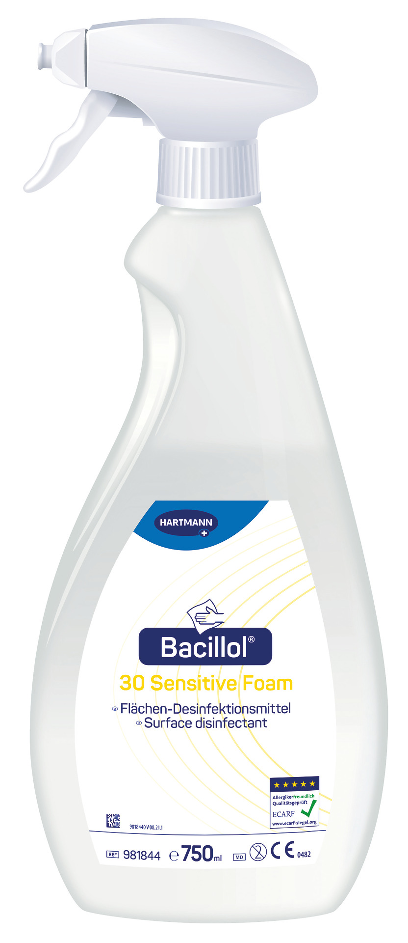 Hartmann | Bacillol 30 Foam | Schnelldesinfektionsmittel | Geringalkoholisch | 750 ml 