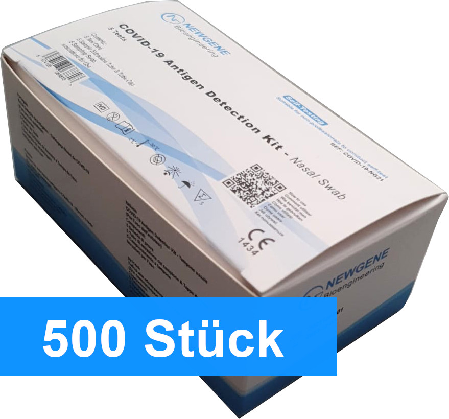 NewGene COVID-19 Antigen Laien Schnelltest - 500 Stück (100x 5er Packung)