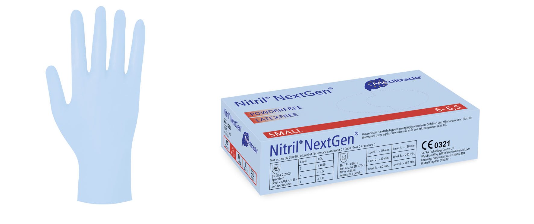 Meditrade Nitril Next Gen | Nitril Handschuhe | 100 Stück | Größe M