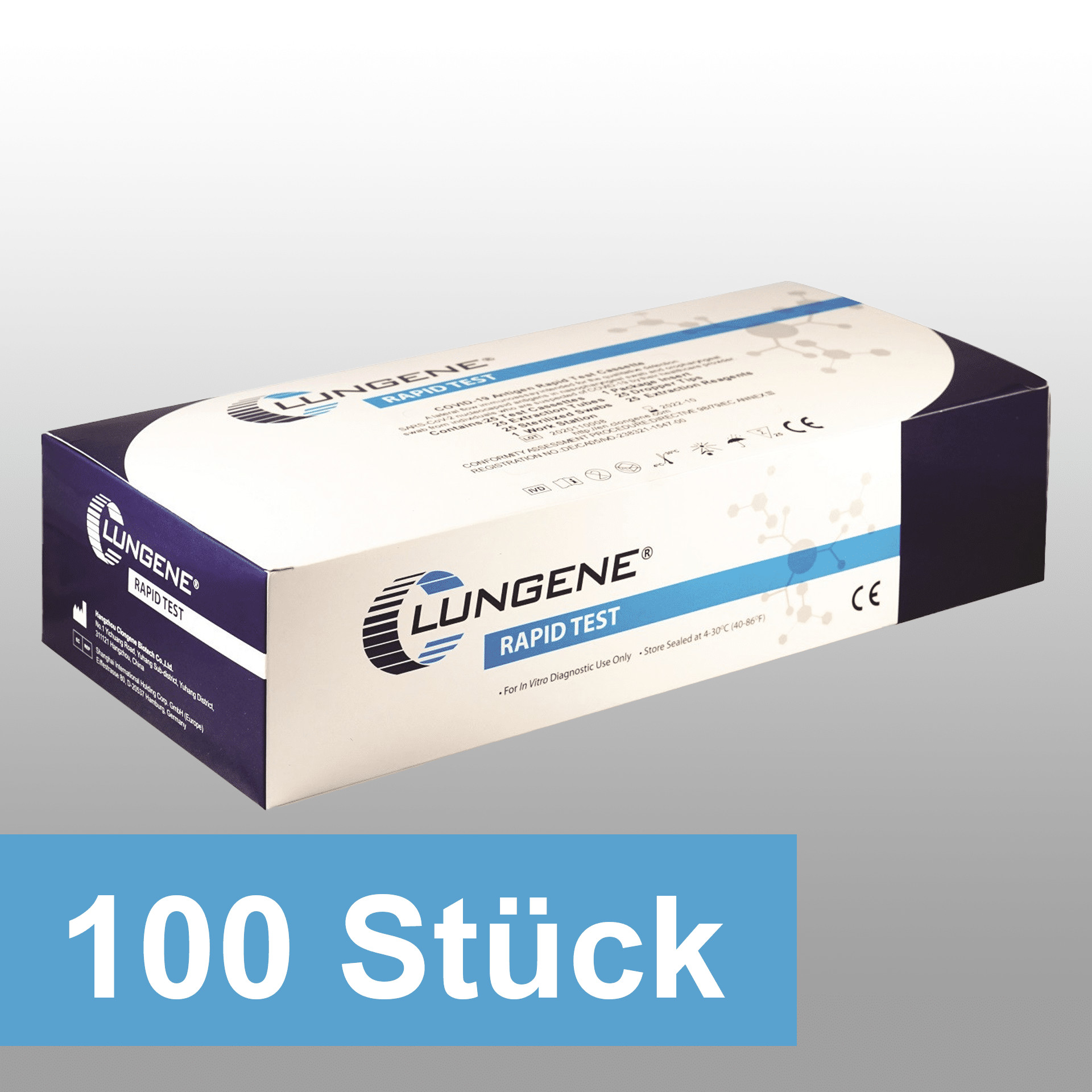 Clungene COVID Antigen Schnelltest Professional 100 Stück (4x 25er Packung)