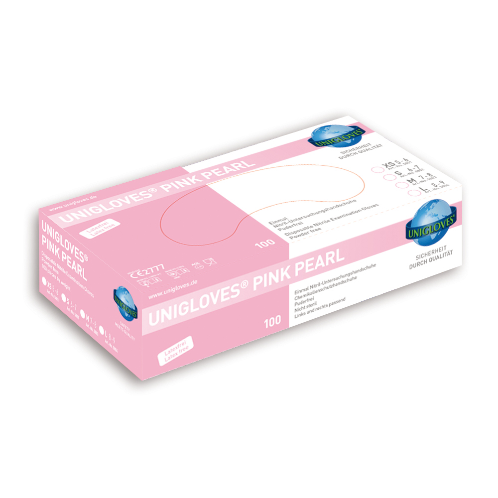 Unigloves Pink Pearl | Nitrilhandschuhe | 100 Stück | Größe M