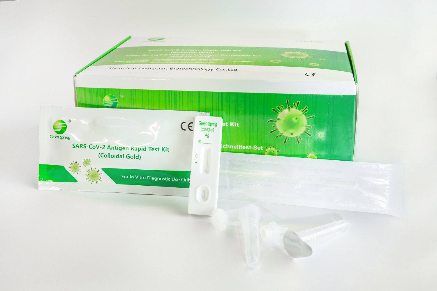 Green Spring SARS-CoV-2 Antigen Rapid Test Kit (Colloidal Gold) (25er Packung)